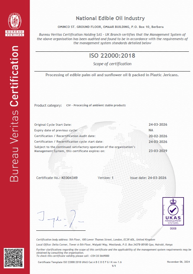 NEOI ISO Certificate